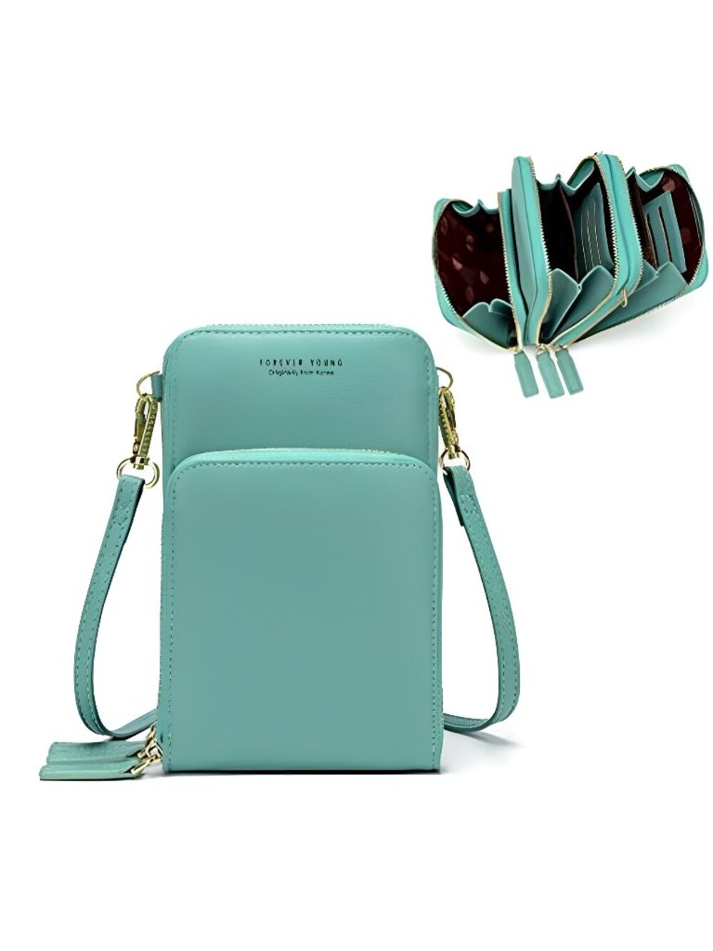 Small Leather Crossbody Bag for Women with Guitar Strap Mini Crossover Bag